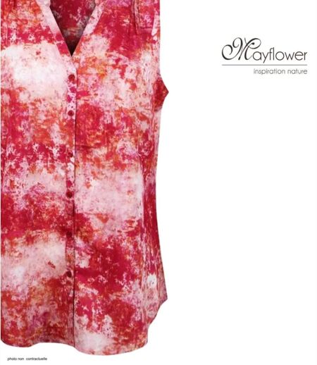 Mayflower CASTILLA1 Chemisier sans manches rose rouge fluide pour un look d'été éclatant
