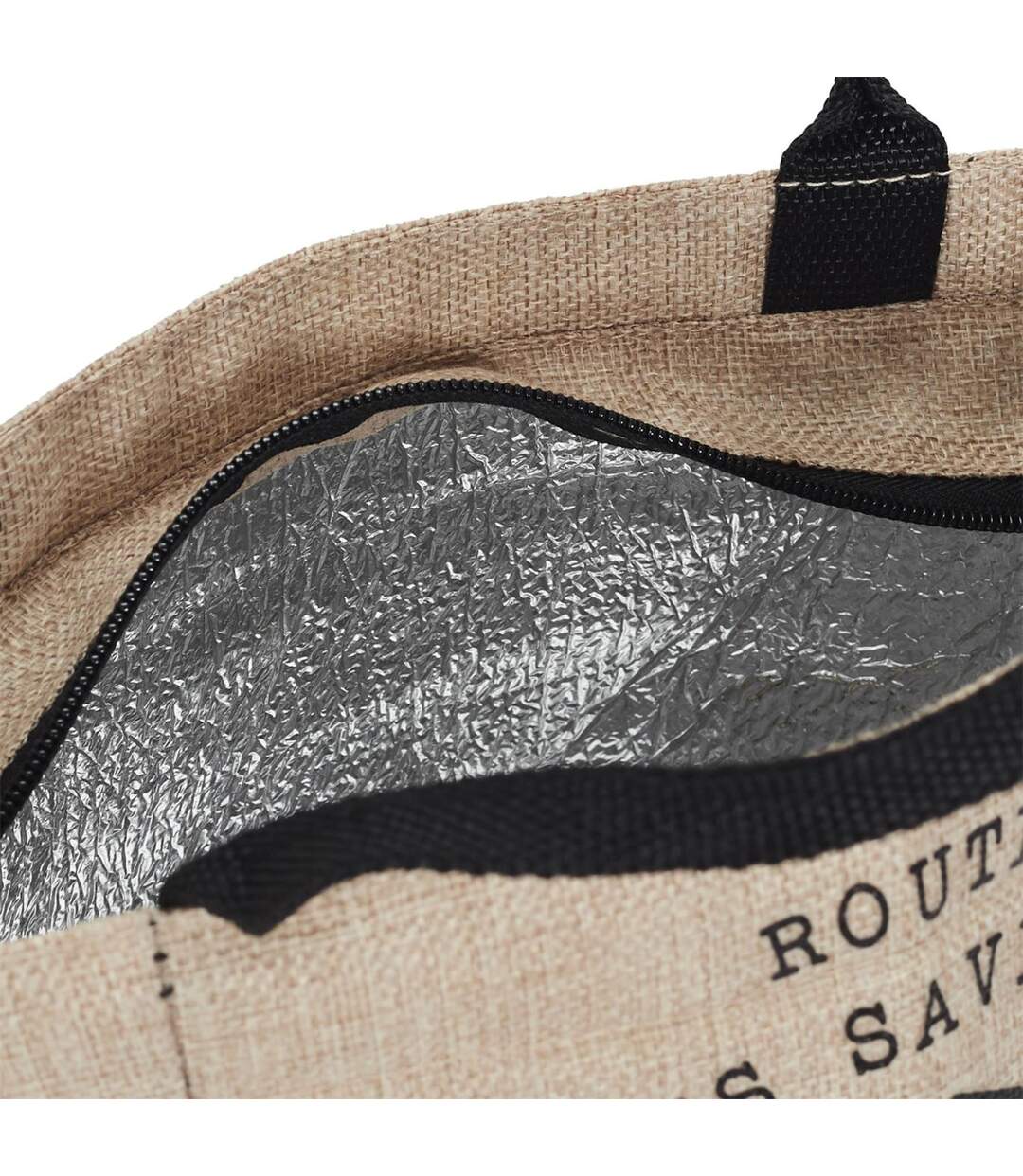 Lunch Bag Fraicheur Isotherme Effet Jute 25cm Beige-3