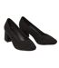 Womens/ladies Elise Extra Wide Court Shoes Natural Black Dorothy Perkins-1