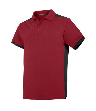 Snickers Mens AllroundWork Short Sleeve Polo Shirt (Chilli Red/Black)