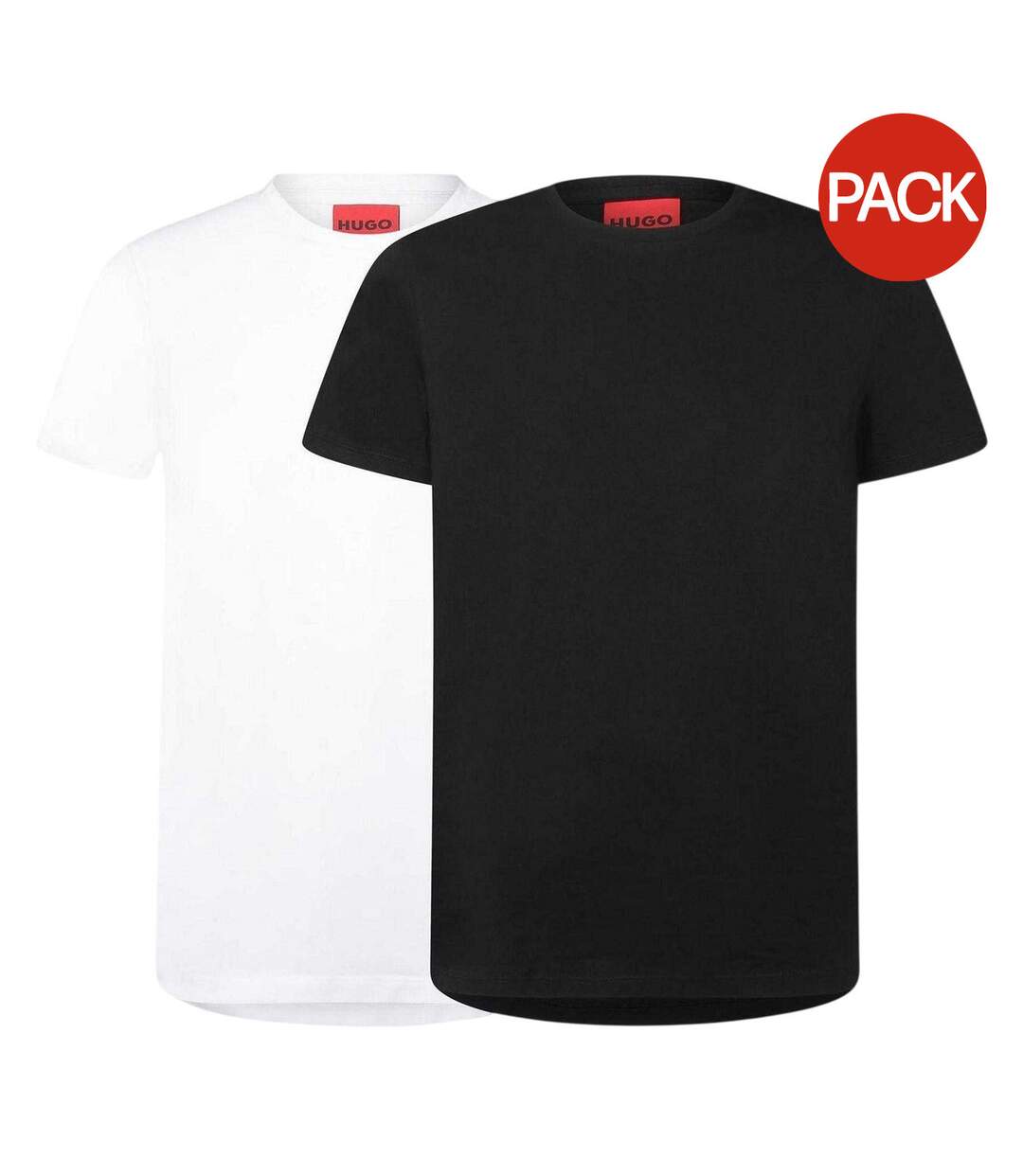 Lot De 2  T-shirts Motif/style Logo Homme Noir Blanc Hugo Boss-1