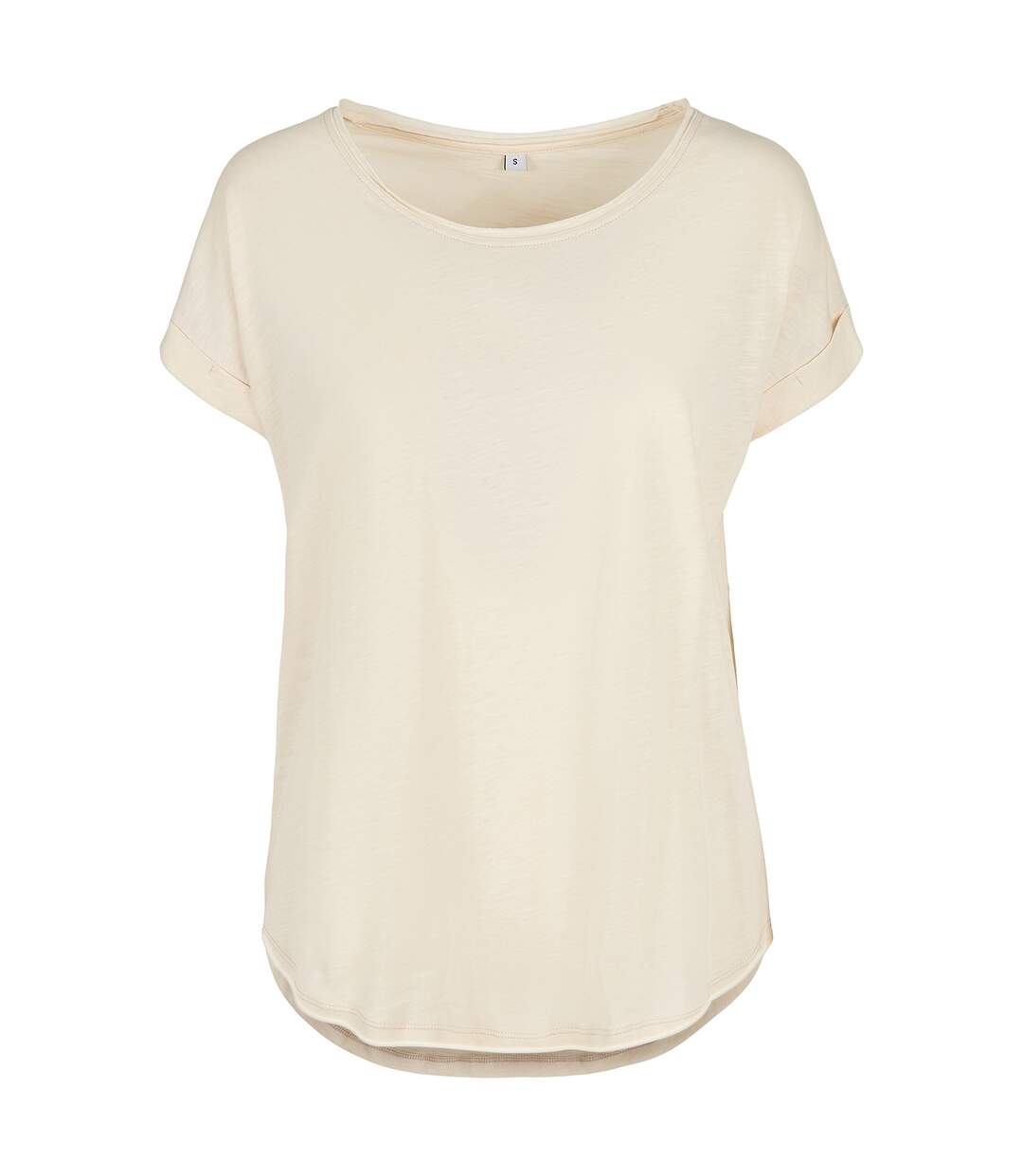 T-shirt long femme sable blanc Build Your Brand-1