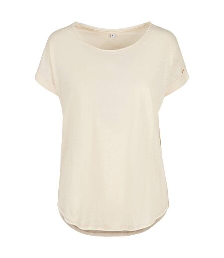 T-shirt long femme sable blanc Build Your Brand