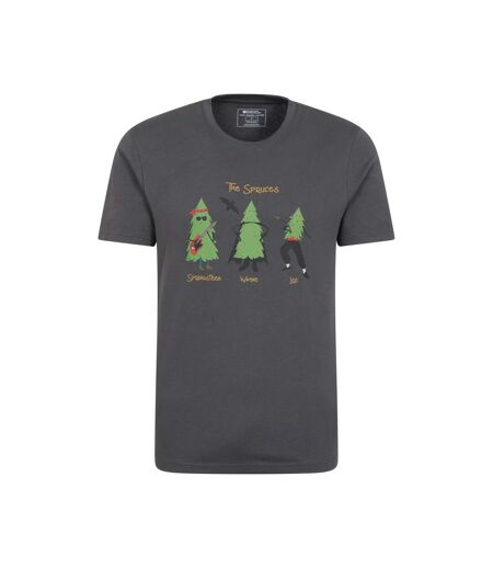 Mens spruce springsteen organic t-shirt charcoal Mountain Warehouse