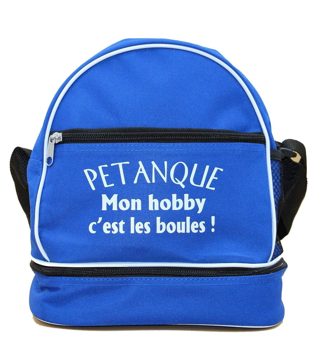 Sac bandoulière pour 3 boules de pétanque - Mon hobby c'est les boules - bleu-2