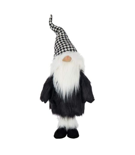 Père-Noël Déco Pied-de-Poule 91cm Noir & Blanc