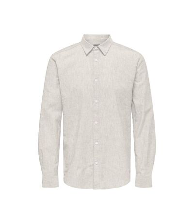 Chemise Grise Homme Only & Sons  Solid Linen - M