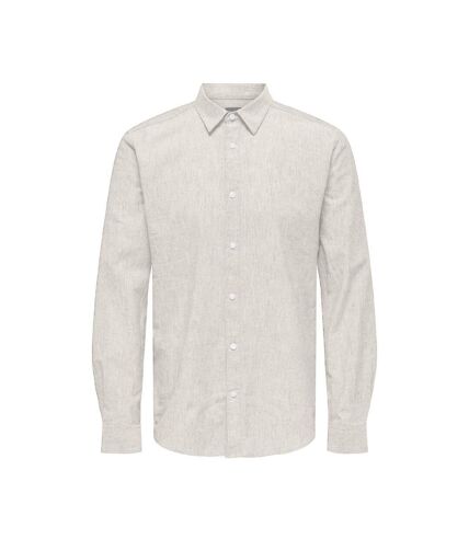 Chemise Grise Homme Only & Sons  Solid Linen - M