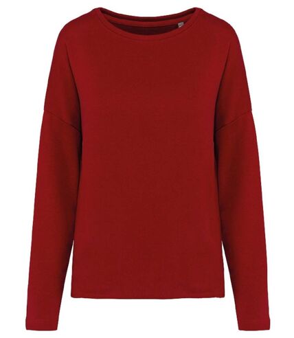Sweat shirt femme Loose - K471 - rouge hibiscus