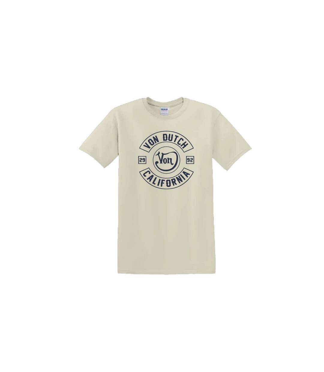 T-shirt col rond en coton homme avec Logo Log8 Crème Vondutch-3