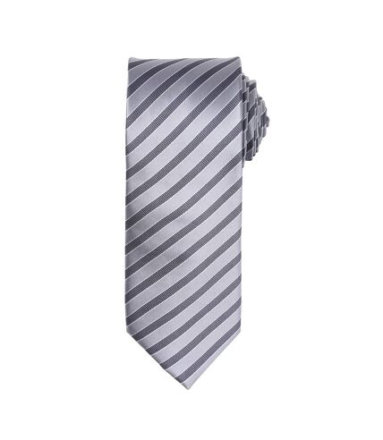Premier - Cravate rayée - Homme (Argent/Gris foncé) (One Size) - UTRW5235