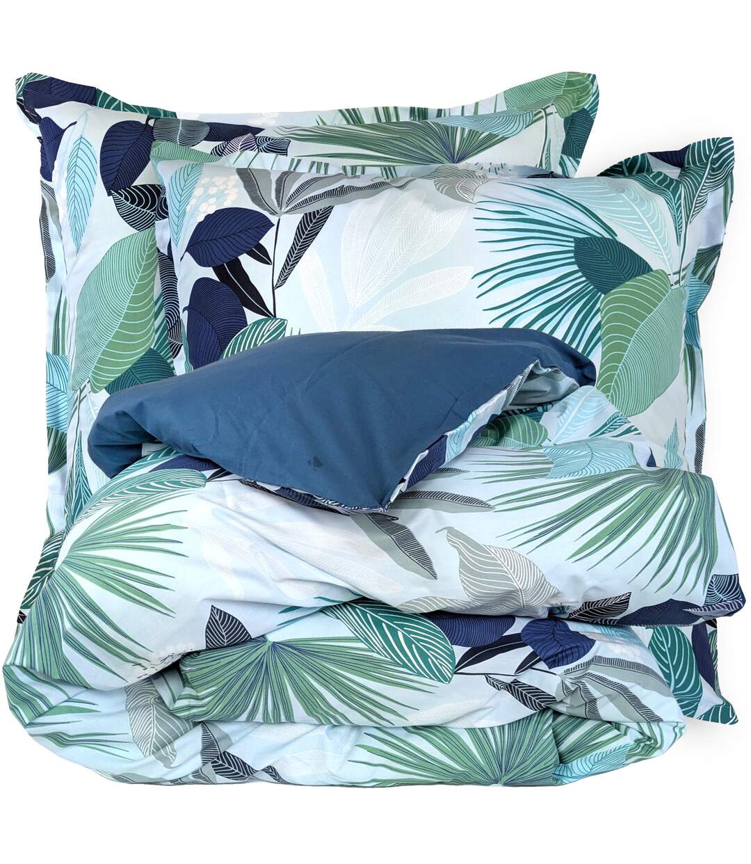 Parure de lit percale de coton MOOREA PACIFIC bleu cobalt Taie 65x65 cm-2