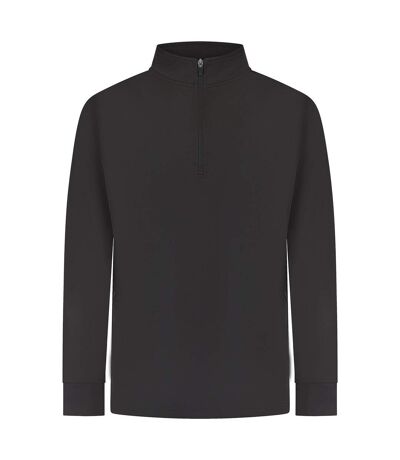 Mens quarter zip track top black Finden & Hales