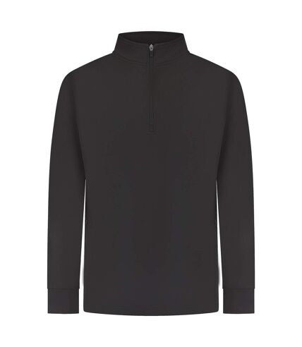 Mens quarter zip track top black Finden & Hales