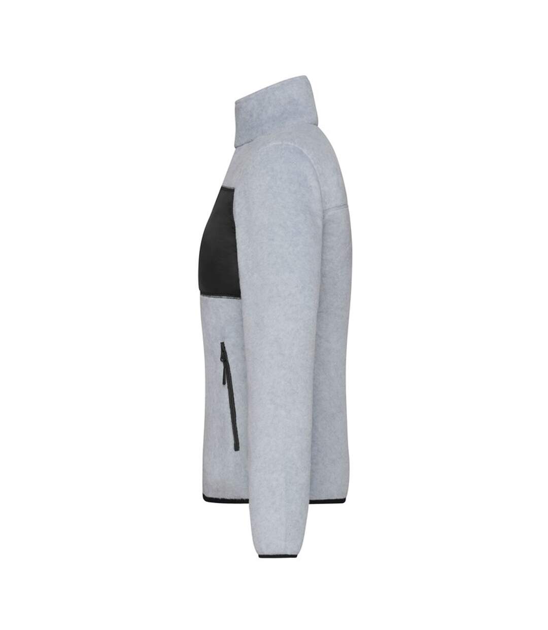 Veste polaire femme gris clair chiné / noir James and Nicholson-3