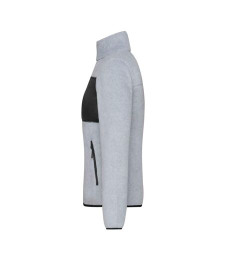 Veste polaire femme gris clair chiné / noir James and Nicholson