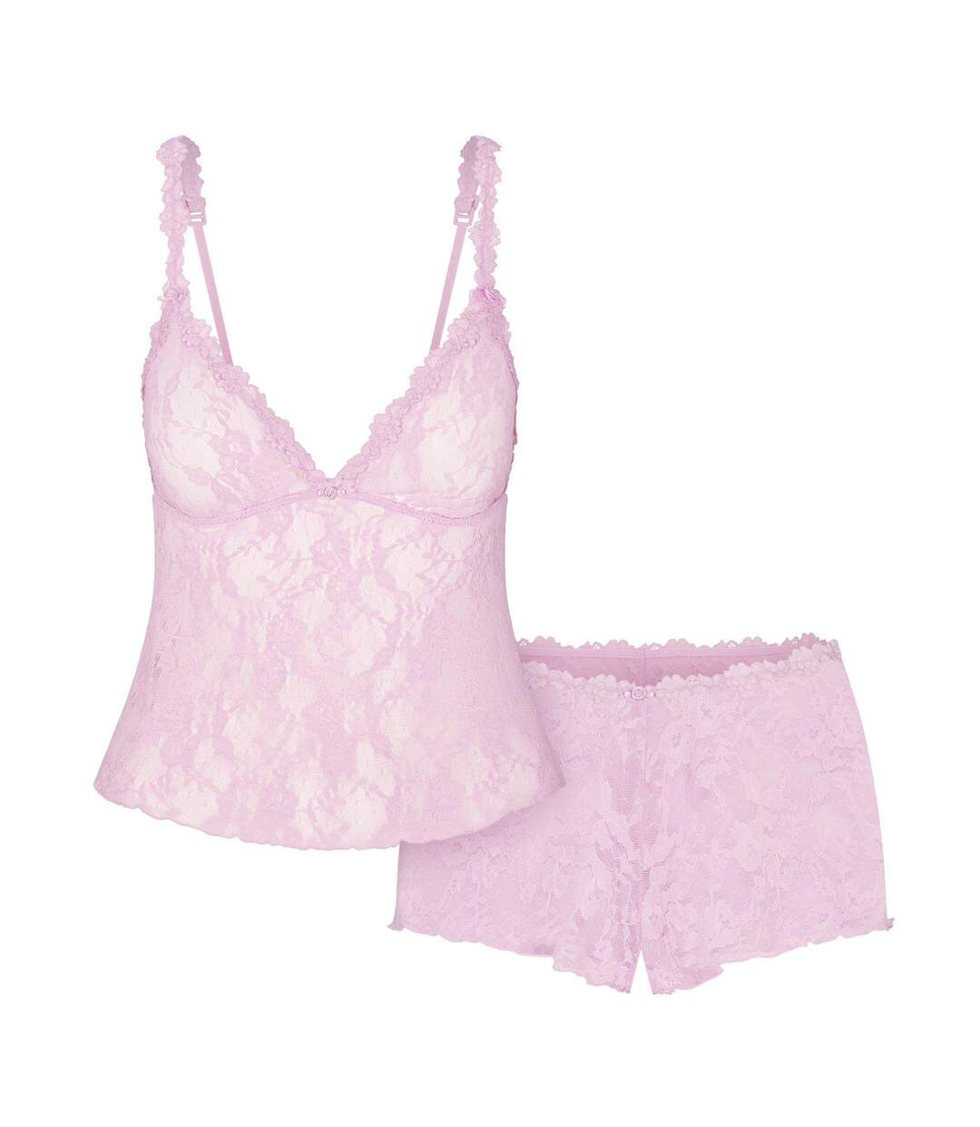 Ensemble Lingerie Motif/style Lacets Femme Rose Clair Skims-2