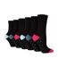 6 Pack Ladies Bamboo Socks: Plain Dress Socks with Unique Foot Patterns-1