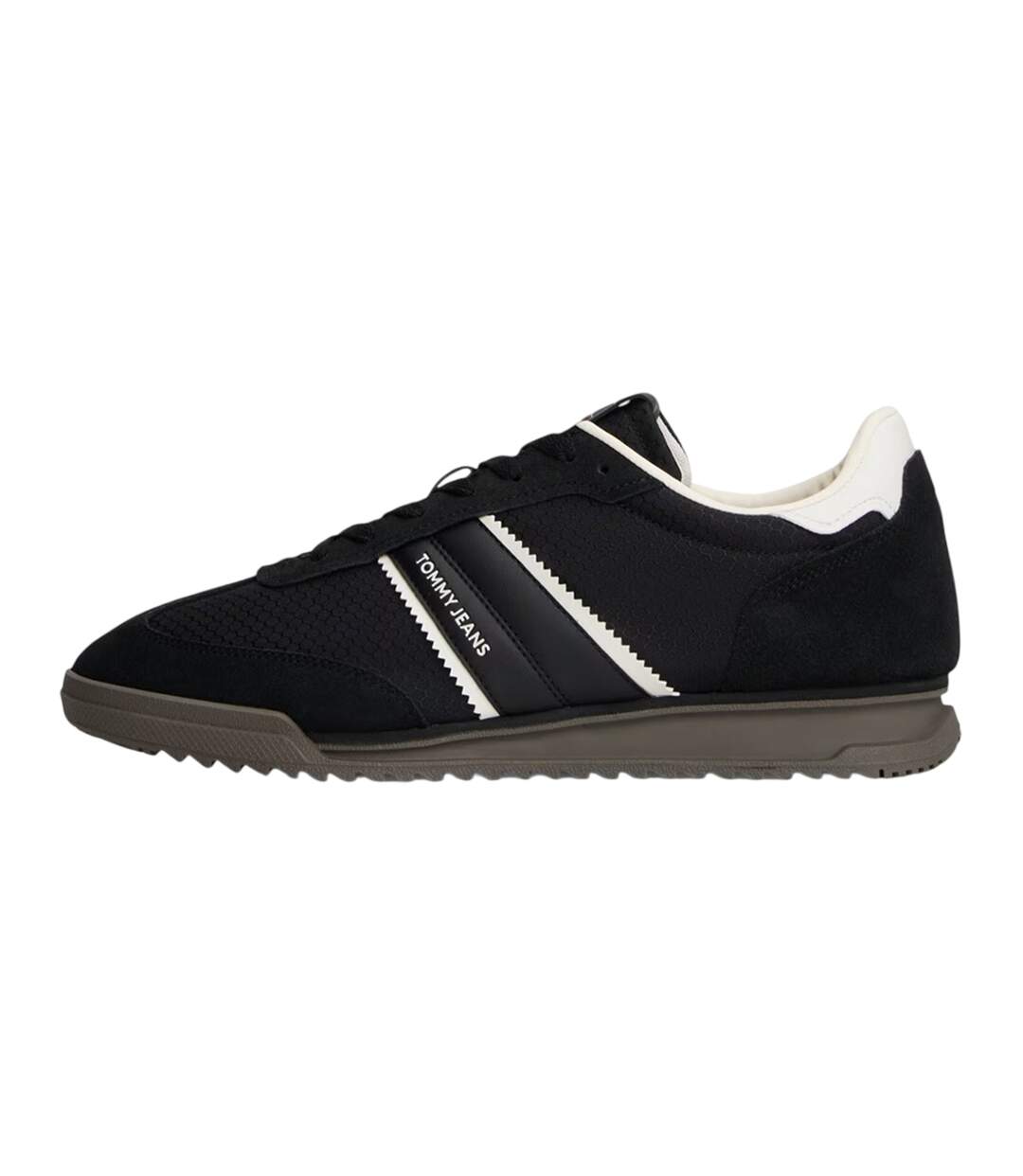 Mens Lace Up Low Cut Running Trainers Black White Tommy Jeans-2