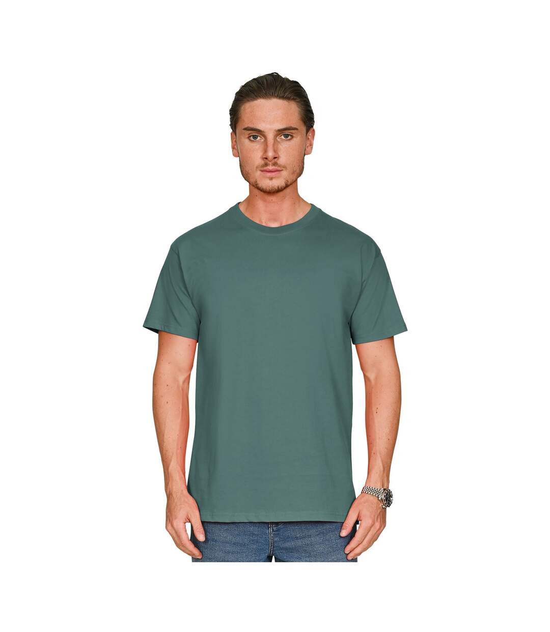 Unisex Adult Supreme Organic Combed T-shirt Pine Green Casual Classics-1