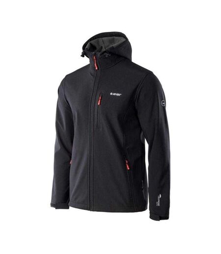 Veste Softshell Caen Homme Noir Orange Sanguine Hi-Tec