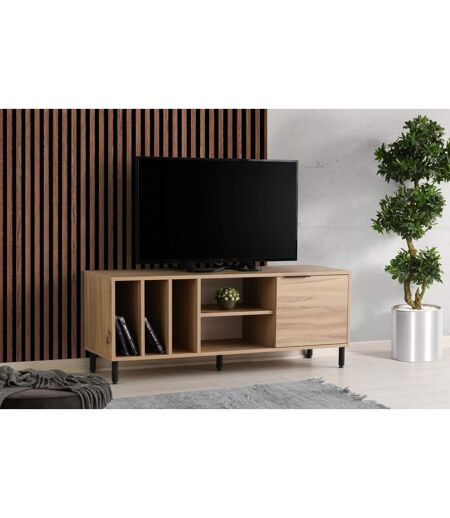 Meuble TV avec multi-rangements en panneaux de particules - Beige