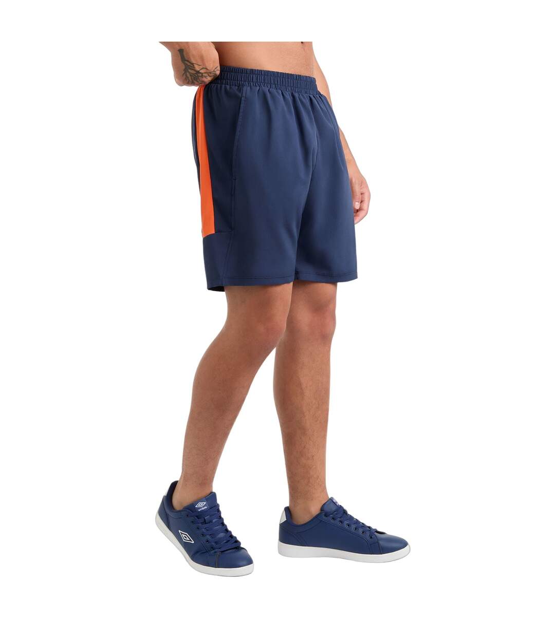 Umbro - Short de jogging PRO - Homme (Bleu marine foncé / Orange) - UTUO1704-3