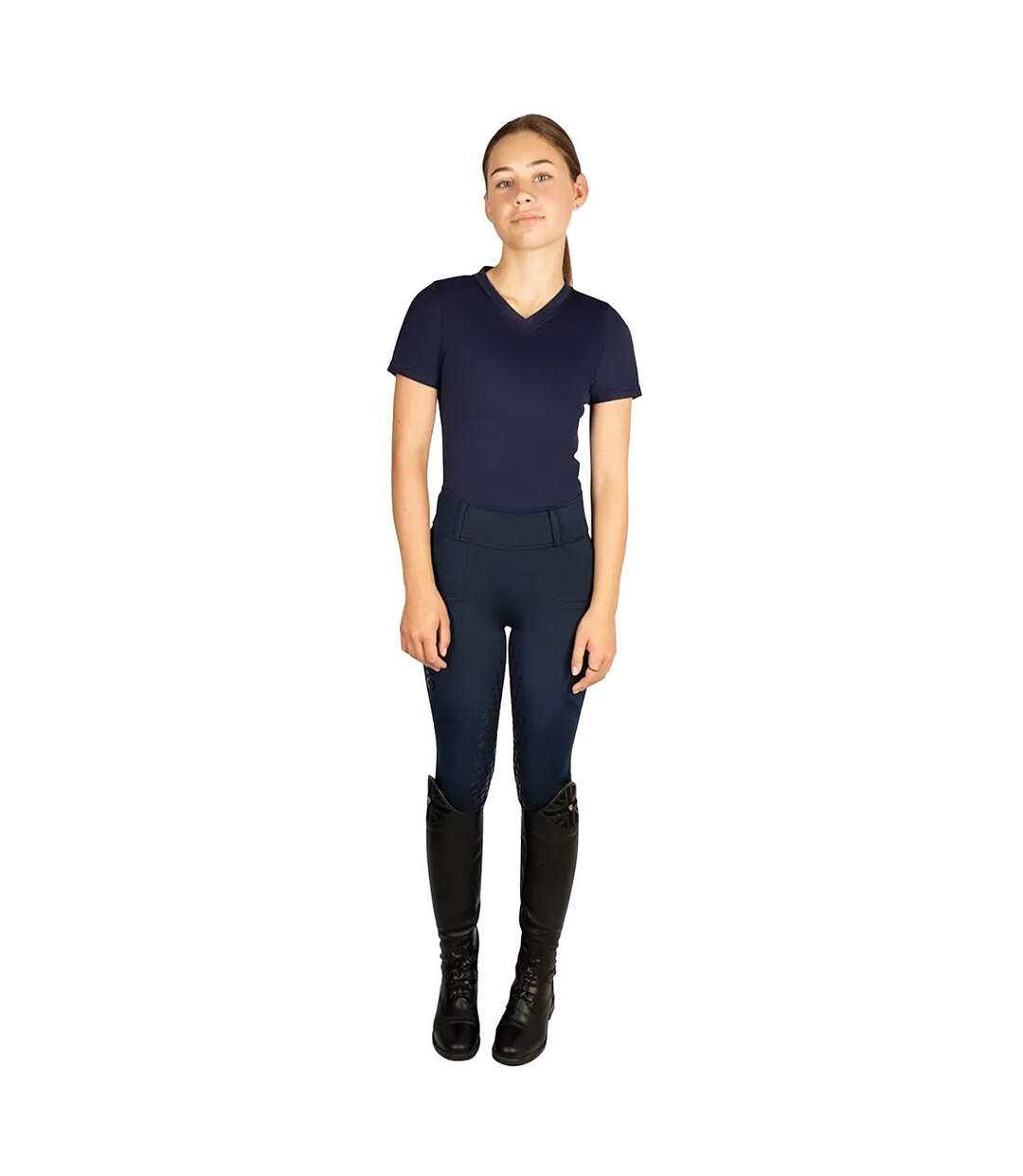 Collant D´équitation Torrellas Femme Bleu Marine HYCONIC-1