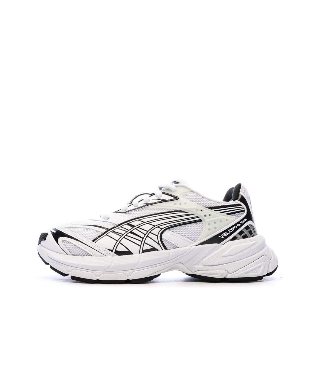 Baskets blanches/noires femme puma velophasis always on-1