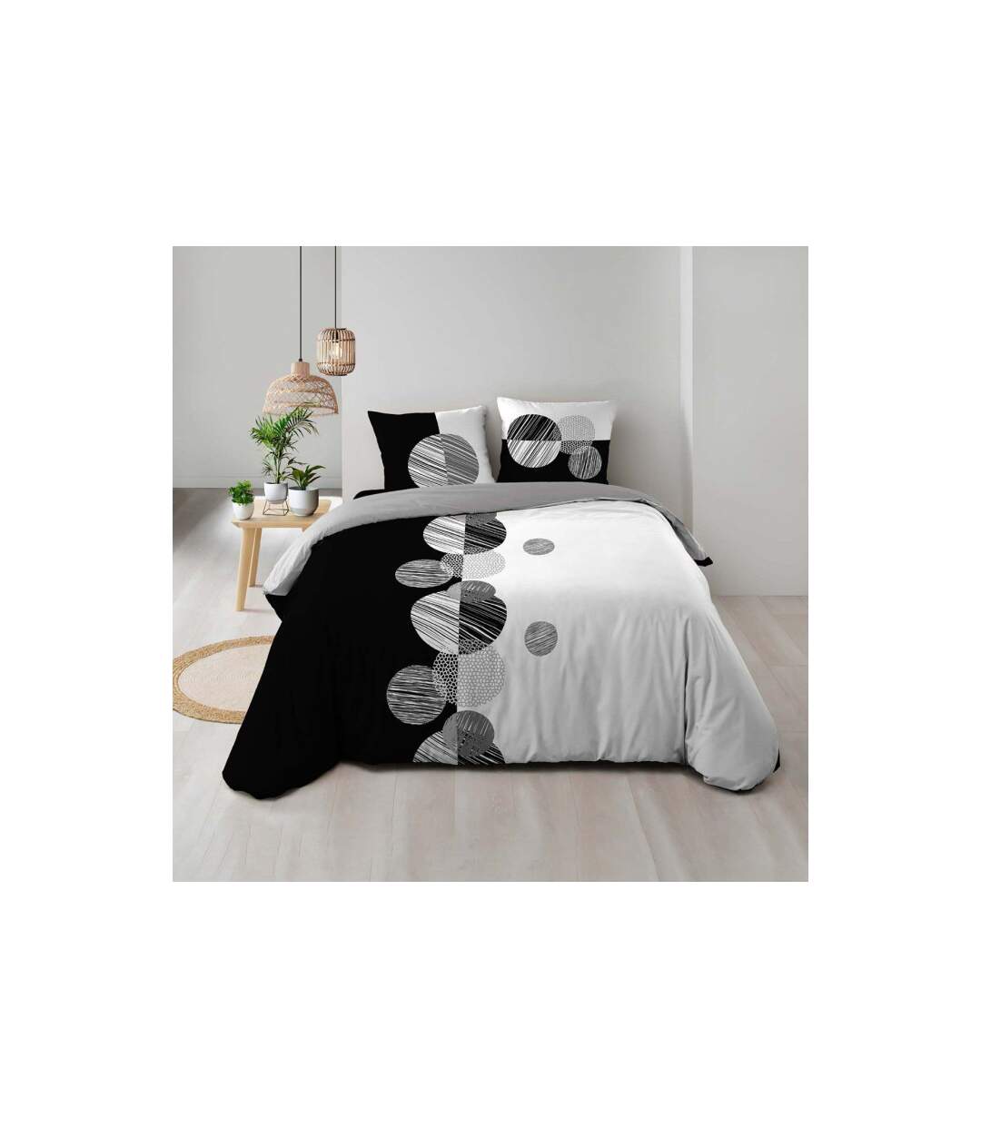 Parure de Lit 3 Pièces Stormi 260x240cm Noir-4