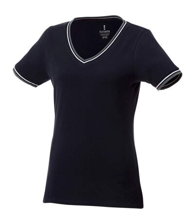Elevate Womens/Ladies Elbert Pique T-Shirt (Navy/Gray Melange/White)