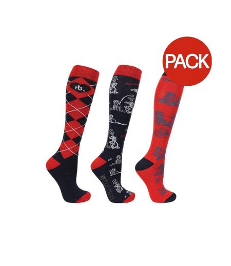 Chaussettes Practice Makes Perfect Adulte Rouge Bleu Marine Thelwell