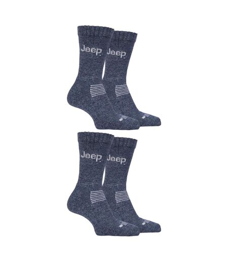 4 Pack Mens Wool Boot Socks | Thick Heavy Duty Outdoor Socks
