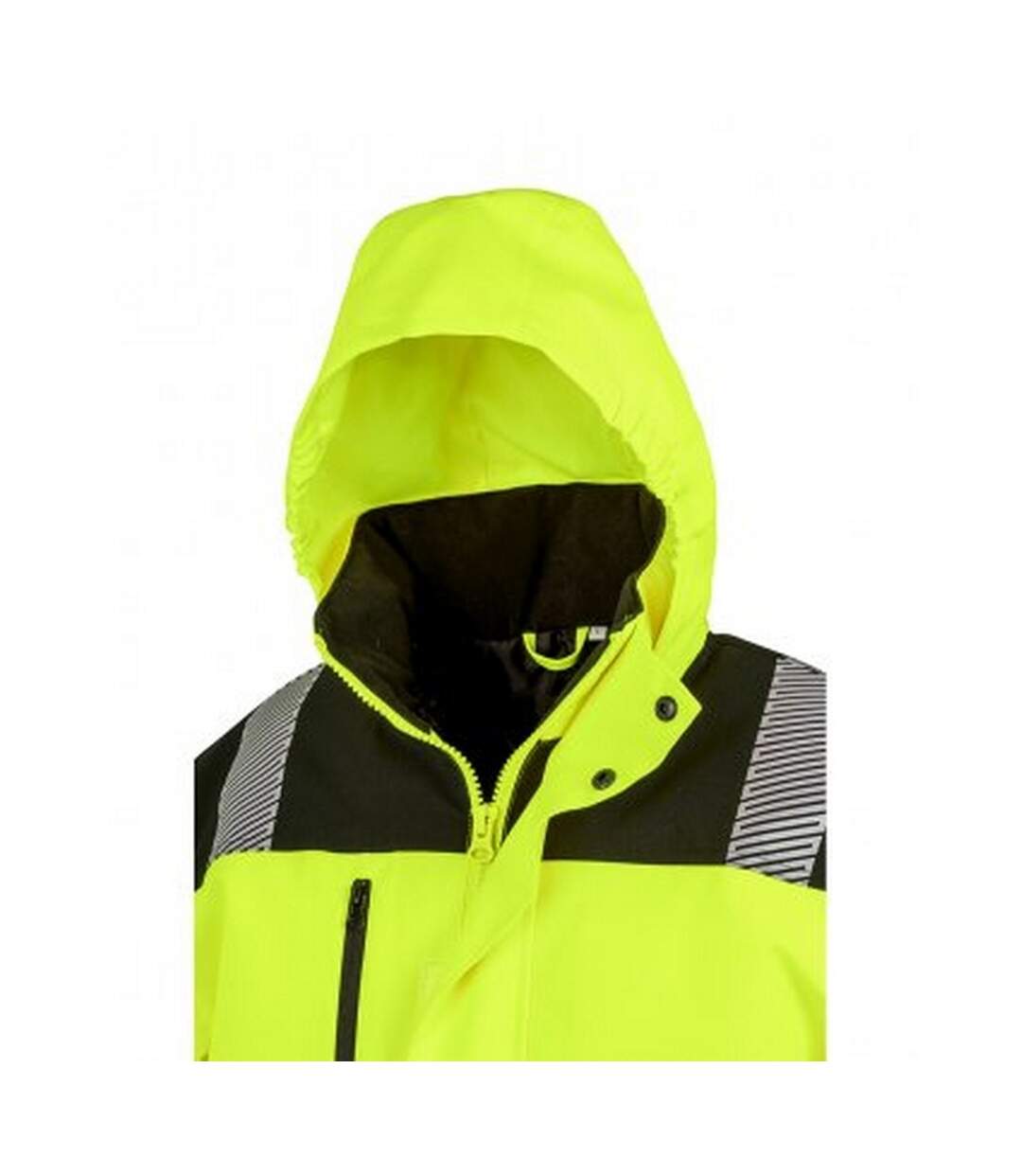 Result adults unisex safe-guard safety soft shell jacket fluorescent yellow/black SAFE-GUARD by Result-3