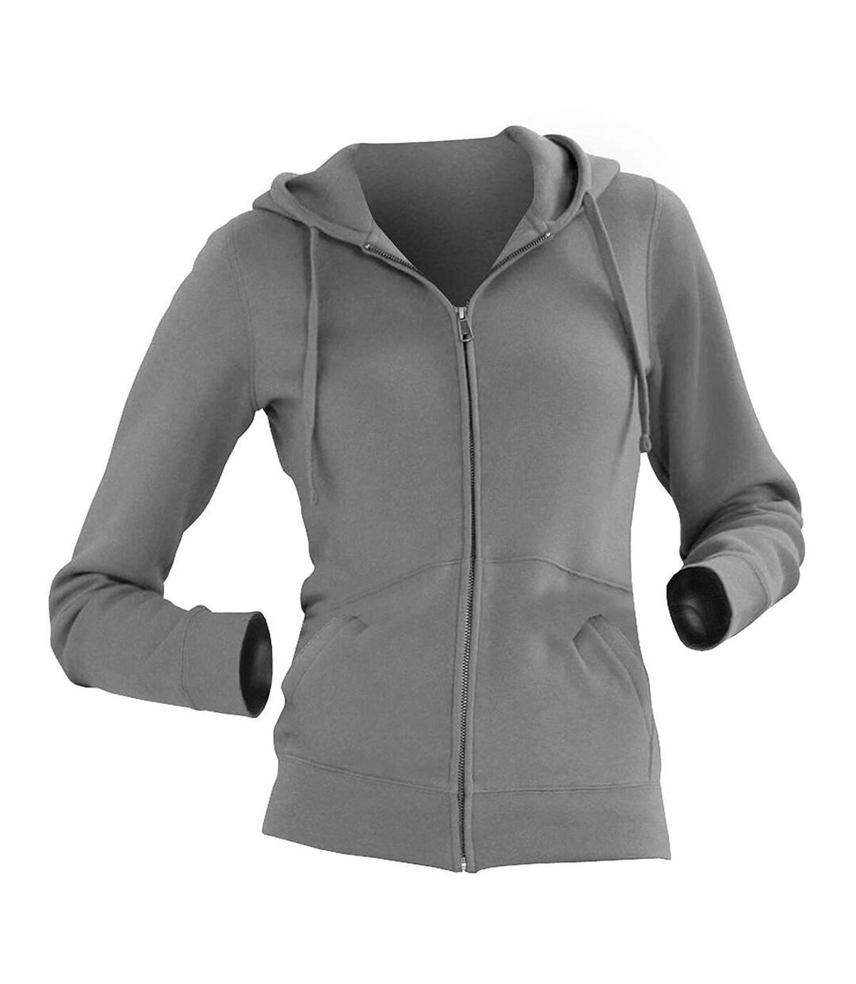 Russell Ladies Premium Authentic Zipped Hoodie (3-Layer Fabric) (Light Oxford)