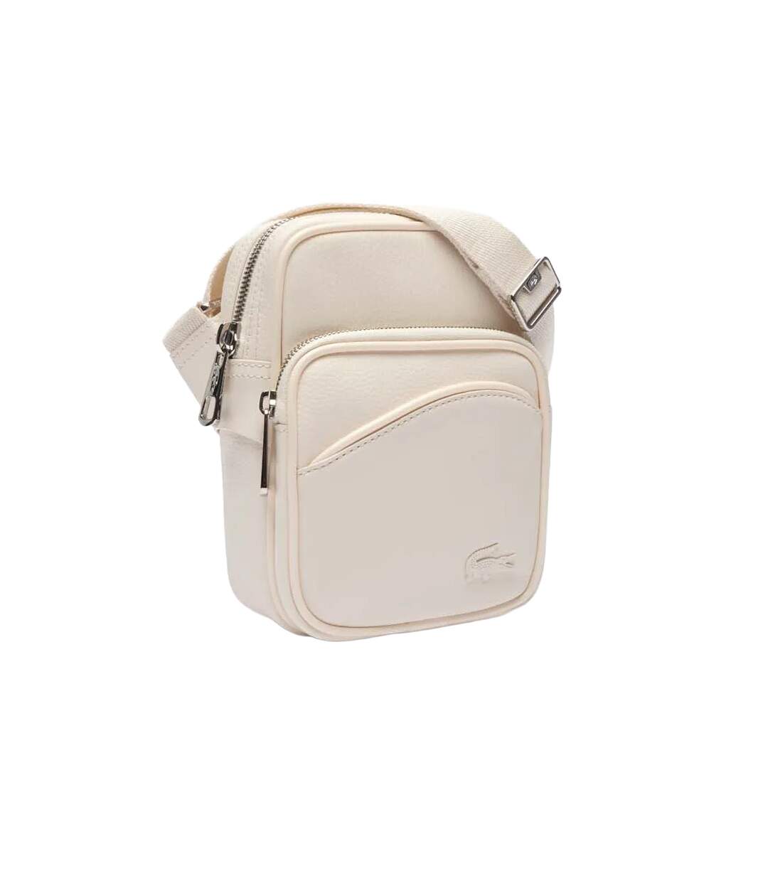 Angy Small Grain Leather Shoulder Bag One Size White Lacoste-3
