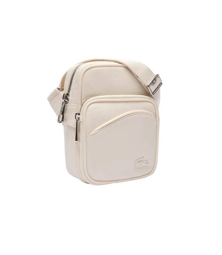 Angy Small Grain Leather Shoulder Bag One Size White Lacoste