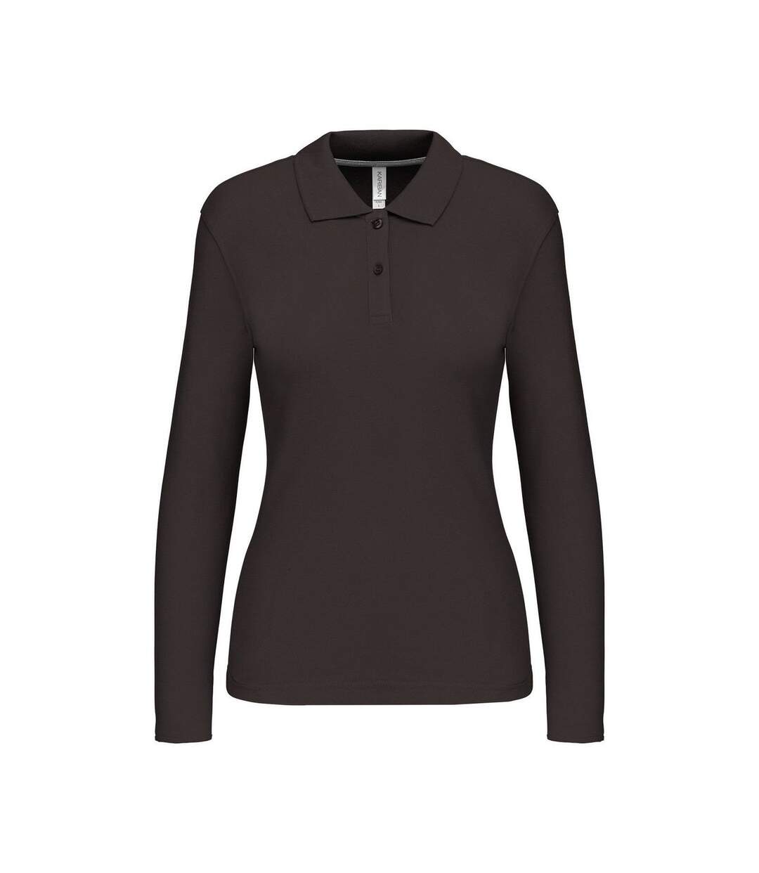 Polo manches longues - Femme - K244 - gris foncé-2