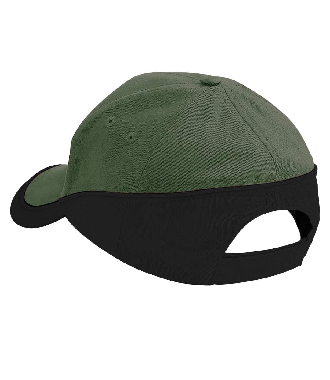 Casquette de baseball unisexe vert kaki / noir Beechfield