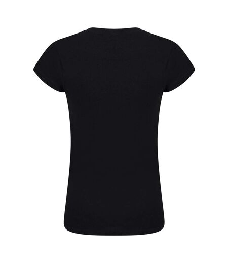 Womens/ladies T-shirt Black Casual Classic