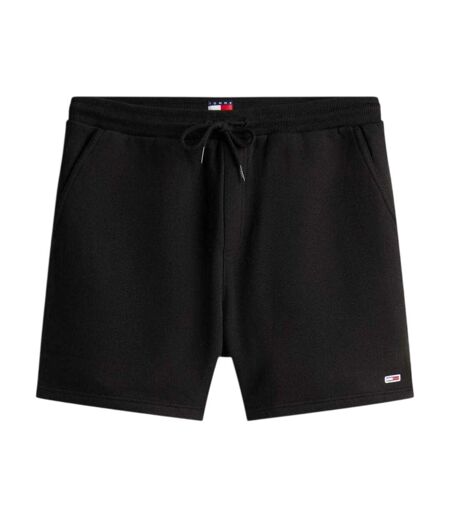 Mens Fleece Flag Logo Sweat Shorts Black Tommy Jeans