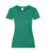 T-shirt Valueweight Femme Vert Chiné Fruit Of The Loom-1