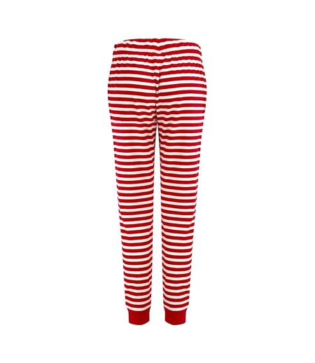 Womens/ladies stripe lounge pants red/white SF