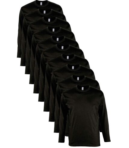 lot 10 T-shirts manches longues HOMME - noir
