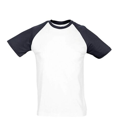 T-shirt bicolore pour homme - 11190 - blanc et marine