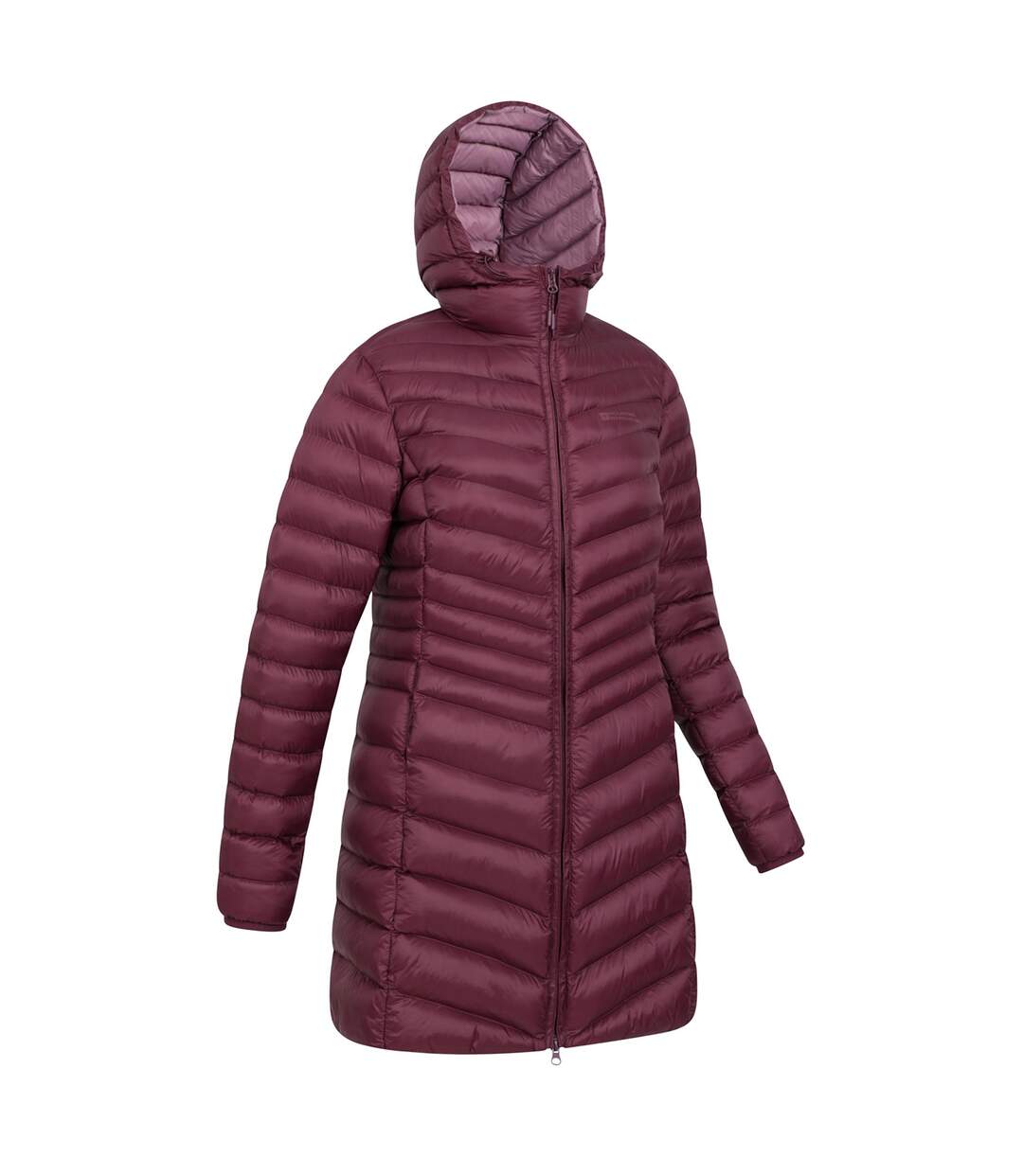 Womens/ladies florence long padded jacket burgundy Mountain Warehouse-4