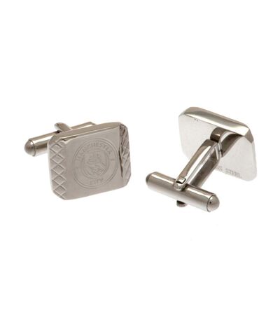 Manchester City FC Stainless Steel Cufflinks (Silver) (One Size)