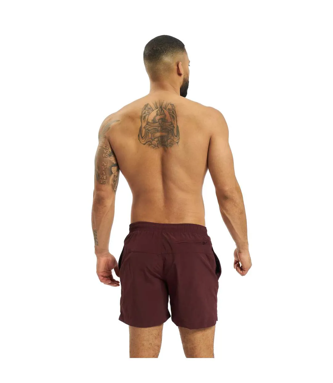Mens Block Swim Shorts Cherry Urban Classics-3