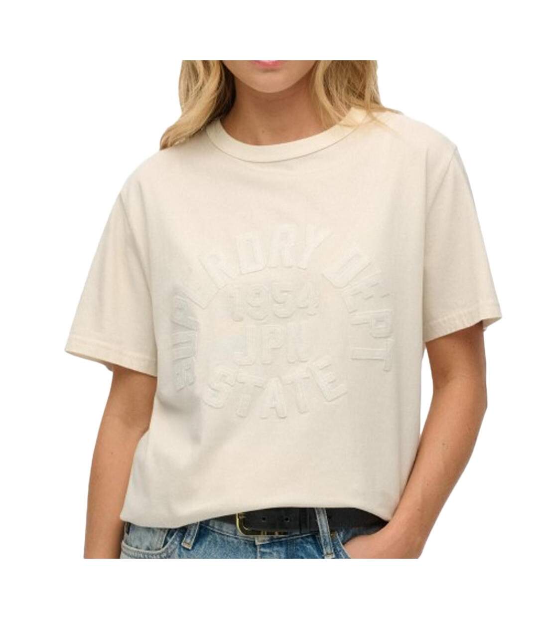T-Shirt blanc femme superdry athletic tonal-1
