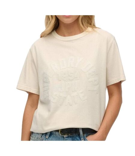 T-Shirt blanc femme superdry athletic tonal